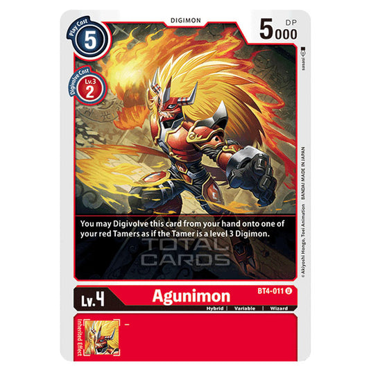 Digimon Card Game - Great Legend (BT04) - Agunimon (Uncommon) - BT4-011