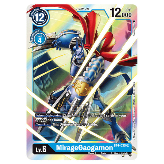 Digimon Card Game - Great Legend (BT04) - MirageGaogamon (Super Rare) - BT4-035