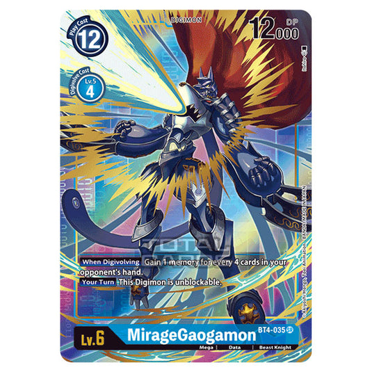 Digimon Card Game - Great Legend (BT04) - MirageGaogamon (Super Rare) - BT4-035A