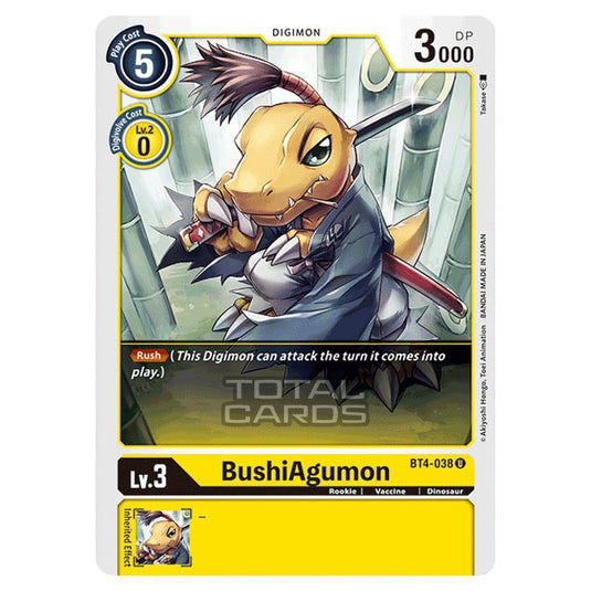 Digimon Card Game - Great Legend (BT04) - BushiAgumon (Uncommon) - BT4-038