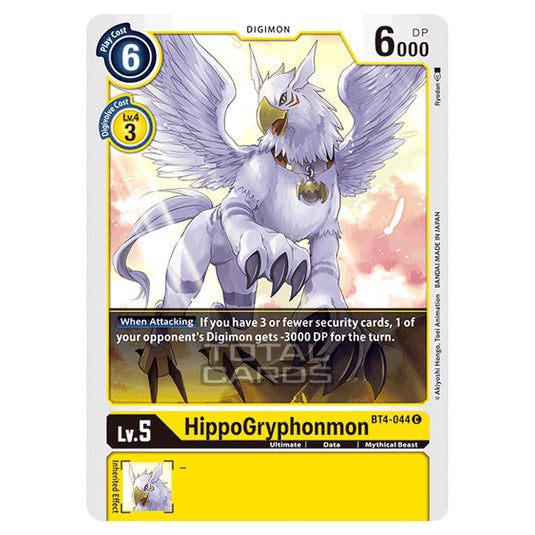 Digimon Card Game - Great Legend (BT04) - HippoGryphonmon (Common) - BT4-044