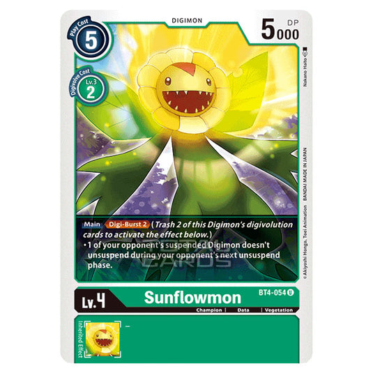 Digimon Card Game - Great Legend (BT04) - Sunflowmon (Uncommon) - BT4-054