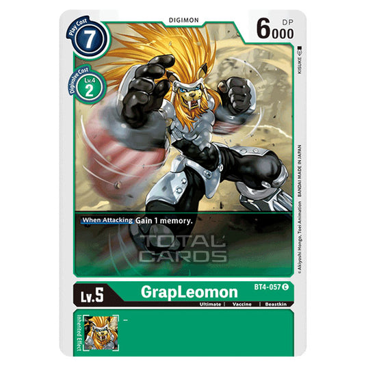 Digimon Card Game - Great Legend (BT04) - GrapLeomon (Common) - BT4-057