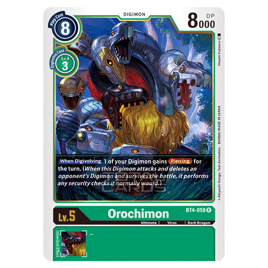 Digimon Card Game - Great Legend (BT04) - Orochimon (Rare) - BT4-058