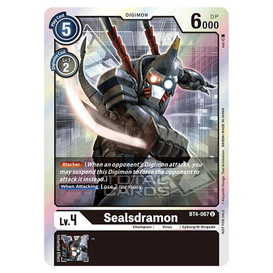 Digimon Card Game - Great Legend (BT04) - Sealsdramon (Uncommon) - BT4-067A