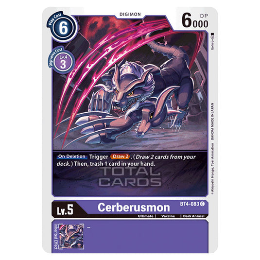 Digimon Card Game - Great Legend (BT04) - Cerberusmon (Common) - BT4-083