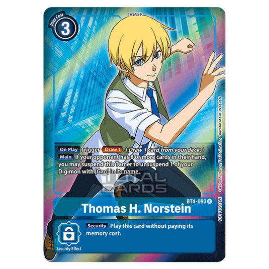 Digimon Card Game - Great Legend (BT04) - Thomas H. Norstein (Rare) - BT4-093A