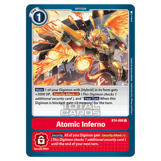 Digimon Card Game - Great Legend (BT04) - Atomic Inferno (Common) - BT4-098