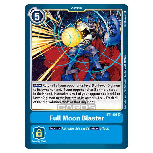 Digimon Card Game - Great Legend (BT04) - Full Moon Blaster (Rare) - BT4-103
