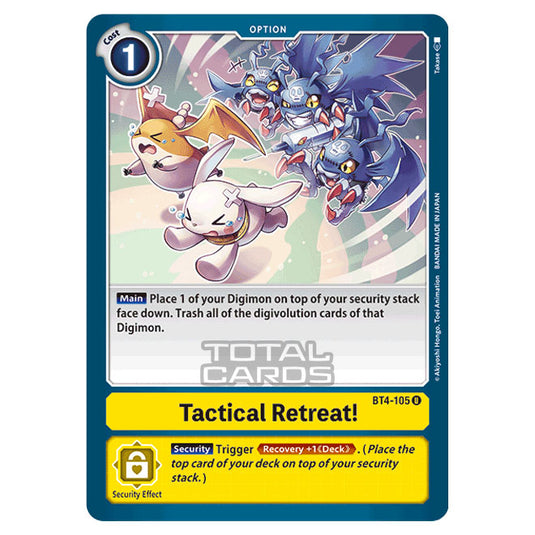 Digimon Card Game - Great Legend (BT04) - Tactical Retreat! (Uncommon) - BT4-105