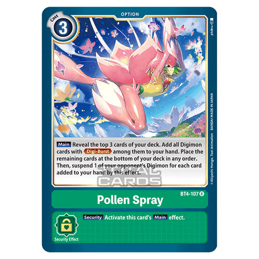 Digimon Card Game - Great Legend (BT04) - Pollen Spray (Rare) - BT4-107