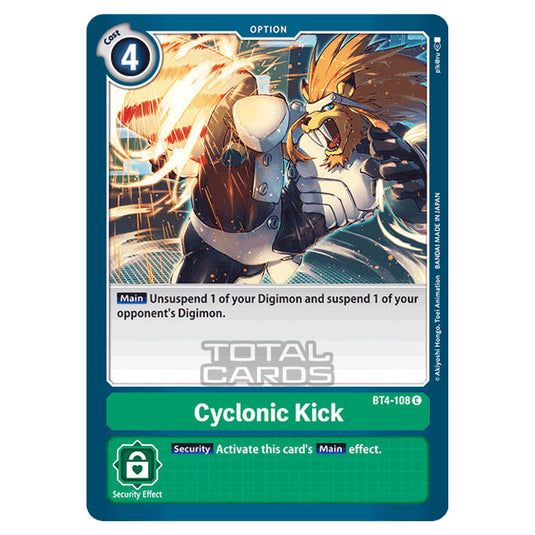 Digimon Card Game - Great Legend (BT04) - Cyclonic Kick (Common) - BT4-108