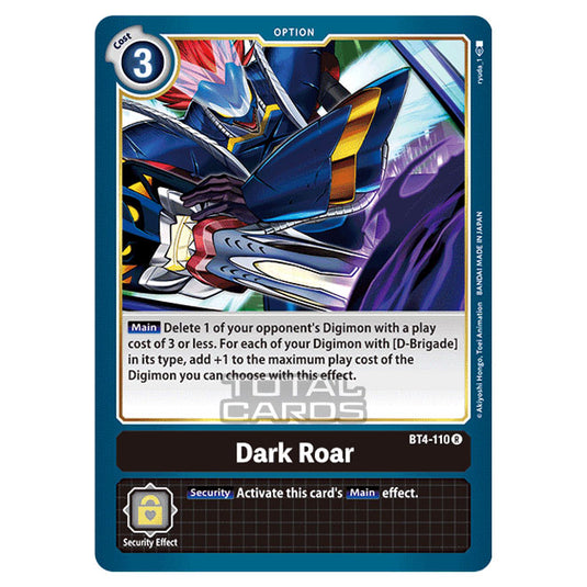 Digimon Card Game - Great Legend (BT04) - Dark Roar (Rare) - BT4-110