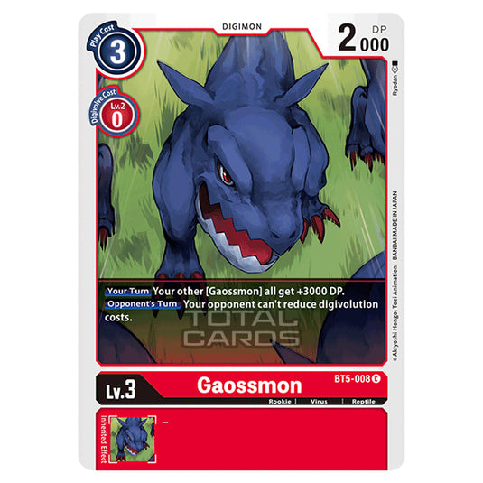 Digimon Card Game - BT05 - Battle of Omni - Gaossmon (Common) - BT5-008