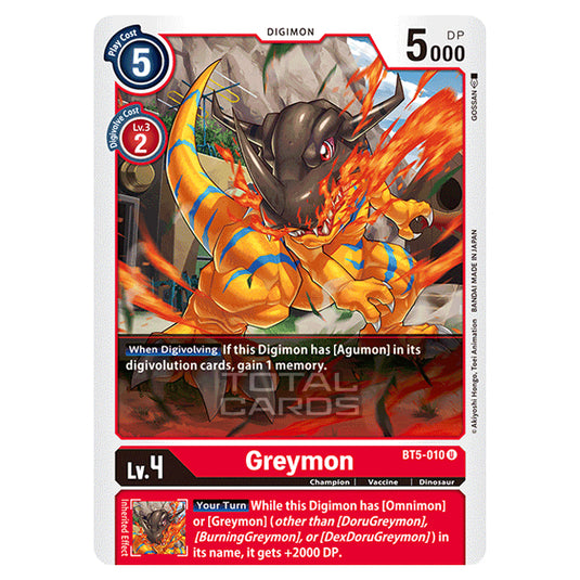 Digimon Card Game - BT05 - Battle of Omni - Greymon (Uncommon) - BT5-010