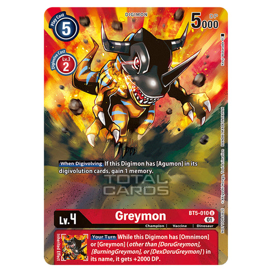 Digimon Card Game - BT05 - Battle of Omni - Greymon (Uncommon) - BT5-010A