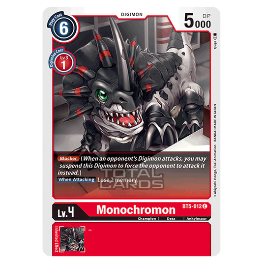 Digimon Card Game - BT05 - Battle of Omni - Monochromon (Common) - BT5-012