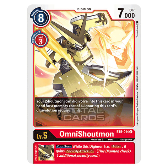 Digimon Card Game - BT05 - Battle of Omni - Omnishoutmon (Rare) - BT5-014