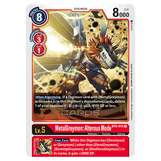 Digimon Card Game - BT05 - Battle of Omni - MetalGreymon: Alterous Mode (Rare) - BT5-015