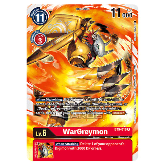 Digimon Card Game - BT05 - Battle of Omni - WarGreymon (Rare) - BT5-016