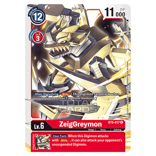 Digimon Card Game - BT05 - Battle of Omni - ZeigGreymon (Uncommon) - BT5-017