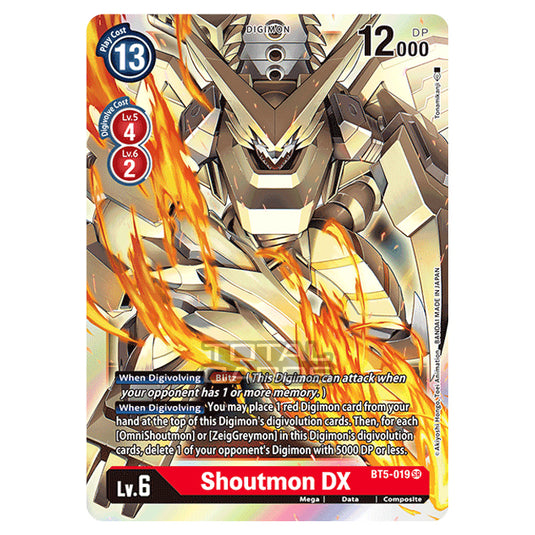 Digimon Card Game - BT05 - Battle of Omni - Shoutmon DX (Super Rare) - BT5-019