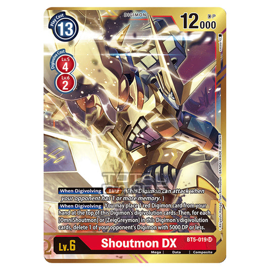 Digimon Card Game - BT05 - Battle of Omni - Shoutmon DX (Super Rare) - BT5-019A