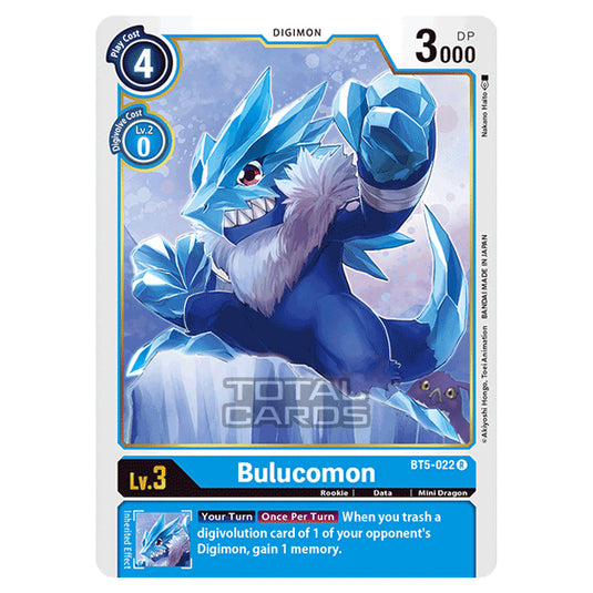 Digimon Card Game - BT05 - Battle of Omni - Bulucomon (Rare) - BT5-022 Digimon Card Game - BT05 - Battle of Omni - Bulucomon (Rare) - BT5-022