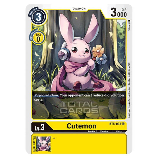 Digimon Card Game - BT05 - Battle of Omni - Cutemon (Common) - BT5-033 Digimon Card Game - BT05 - Battle of Omni - Cutemon (Common) - BT5-033