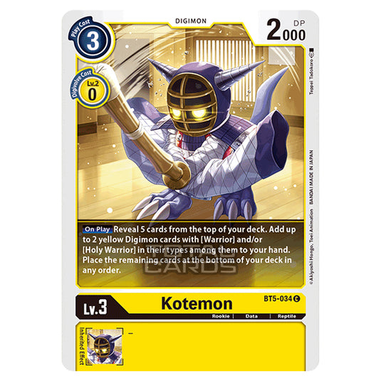 Digimon Card Game - BT05 - Battle of Omni - Kotemon (Common) - BT5-034