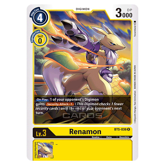 Digimon Card Game - BT05 - Battle of Omni - Renamon (Rare) - BT5-036