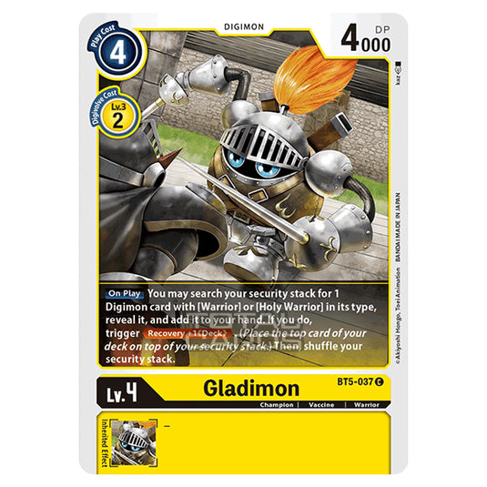 Digimon Card Game - BT05 - Battle of Omni - Gladimon (Common) - BT5-037