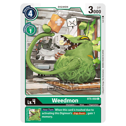 Digimon Card Game - BT05 - Battle of Omni - Weedmon (Common) - BT5-050