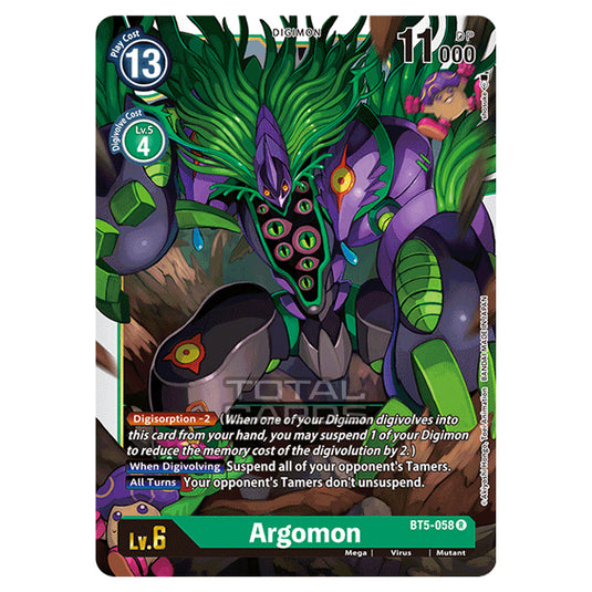 Digimon Card Game - BT05 - Battle of Omni - Argomon (Rare) - BT5-058