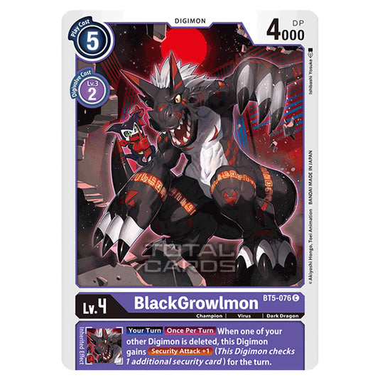 Digimon Card Game - BT05 - Battle of Omni - BlackGrowlmon (Common) - BT5-076