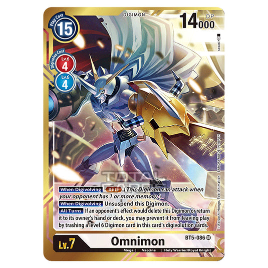 Digimon Card Game - BT05 - Battle of Omni - Omnimon (Super Rare) - BT5-086A Digimon Card Game - BT05 - Battle of Omni - Omnimon (Super Rare) - BT5-086A