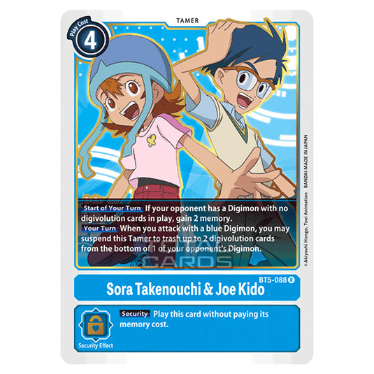 Digimon Card Game - BT05 - Battle of Omni - Sora Takenouchi & Joe Kido (Rare) - BT5-088