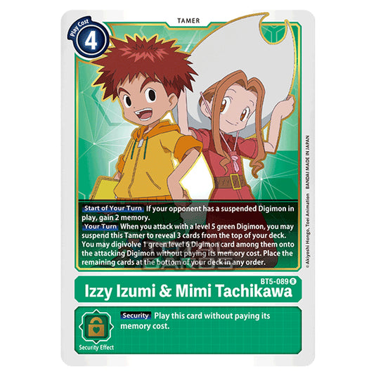 Digimon Card Game - BT05 - Battle of Omni - Izzy Izumi & Mimi Tachikawa (Rare) - BT5-089