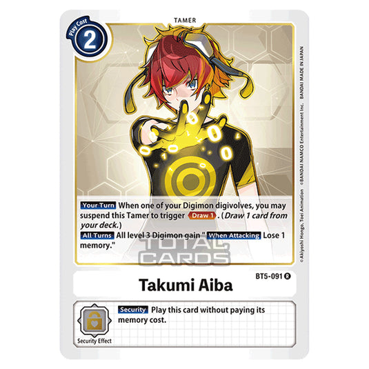 Digimon Card Game - BT05 - Battle of Omni - Takumi Aiba (Rare) - BT5-091