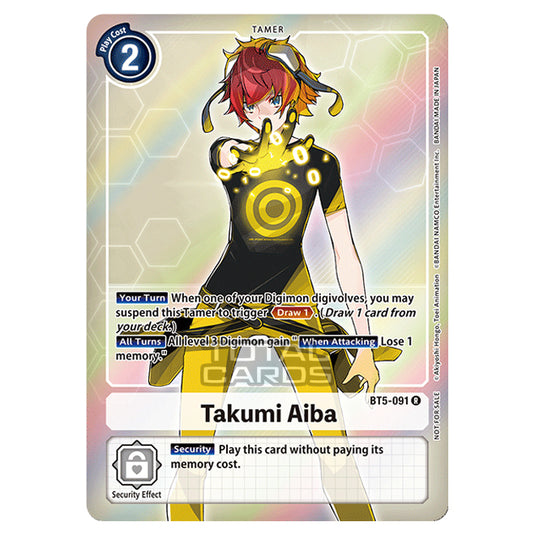 Digimon Card Game - BT05 - Battle of Omni - Takumi Aiba (Rare) - BT5-091A