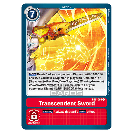 Digimon Card Game - BT05 - Battle of Omni - Transcendent Sword (Uncommon) - BT5-095