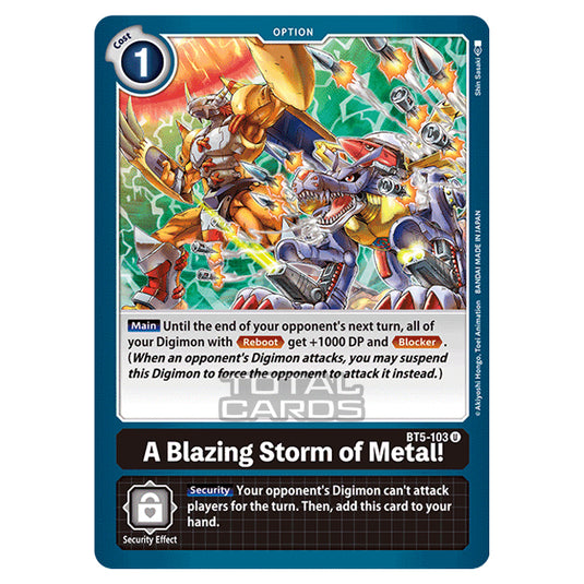 Digimon Card Game - BT05 - Battle of Omni - A Blazing Storm of Metal! (Uncommon) - BT5-103