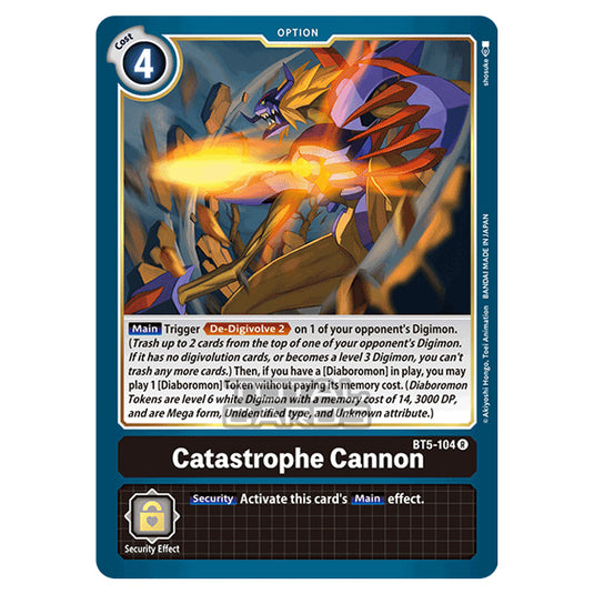 Digimon Card Game - BT05 - Battle of Omni - Catastrophe Cannon (Rare) - BT5-104