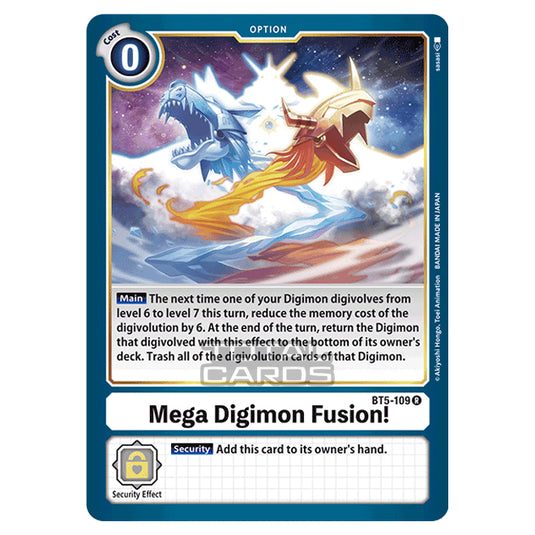 Digimon Card Game - BT05 - Battle of Omni - Mega Digimon Fusion! (Rare) - BT5-109