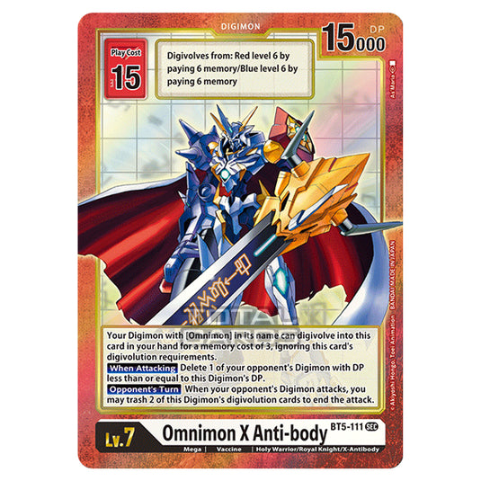 Digimon Card Game - BT05 - Battle of Omni - Omnimon X Anti-body (Secret Rare) - BT5-111A