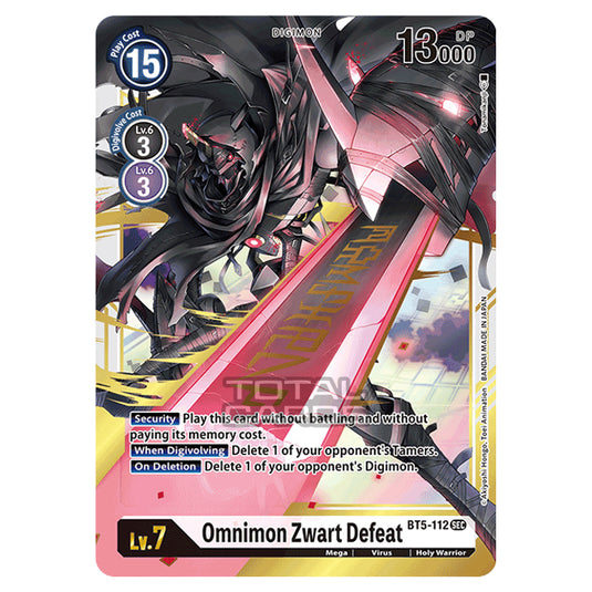 Digimon Card Game - BT05 - Battle of Omni - Omnimon Zwart Defeat (Secret Rare) - BT5-112