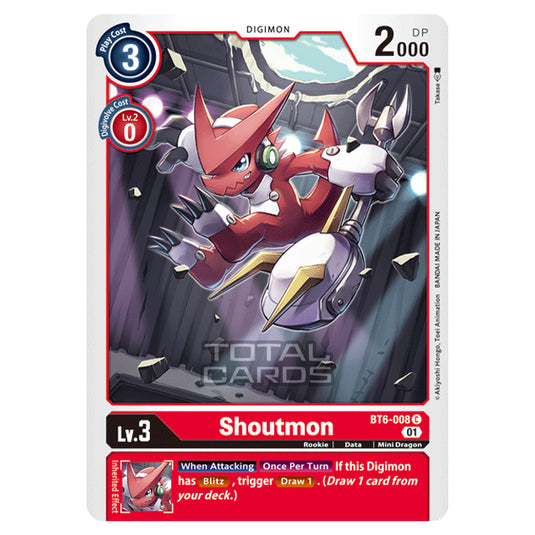 Digimon Card Game - Double Diamond (BT06) - Shoutmon (Common) - BT06-008