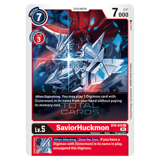 Digimon Card Game - Double Diamond (BT06) - SaviorHuckmon (Uncommon) - BT06-015