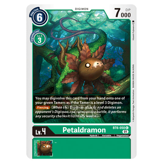 Digimon Card Game - Double Diamond (BT06) - Petaldramon (Common) - BT06-050