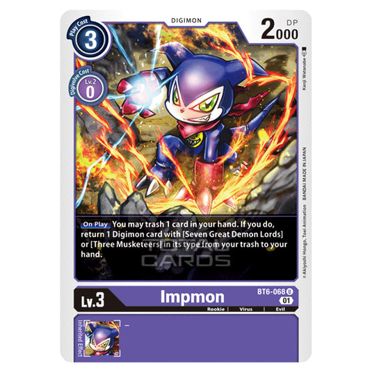 Digimon Card Game - Double Diamond (BT06) - Impmon (Uncommon) - BT06-068